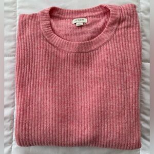 Wool Blend J. Crew Ribbed Pink Crew Neck Sweater